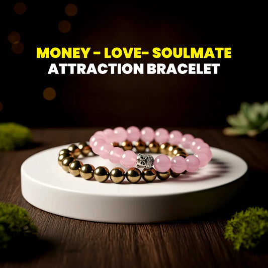 Money Love Soulmate Attraction Bracelet – Rose Quartz & Golden Pyrite