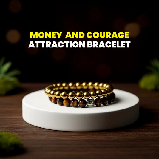 Money and Courage Attraction Bracelet – Tiger Eye & Golden Pyrite