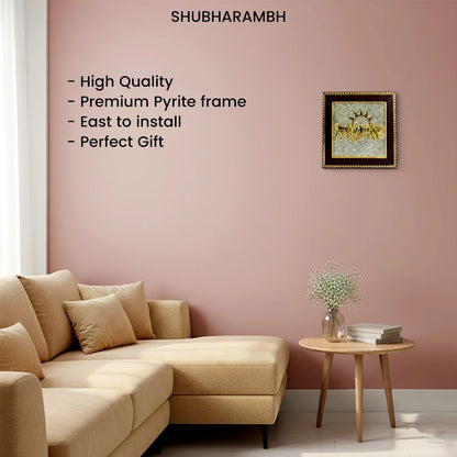 7 Horses with Raw Pyrite Frame