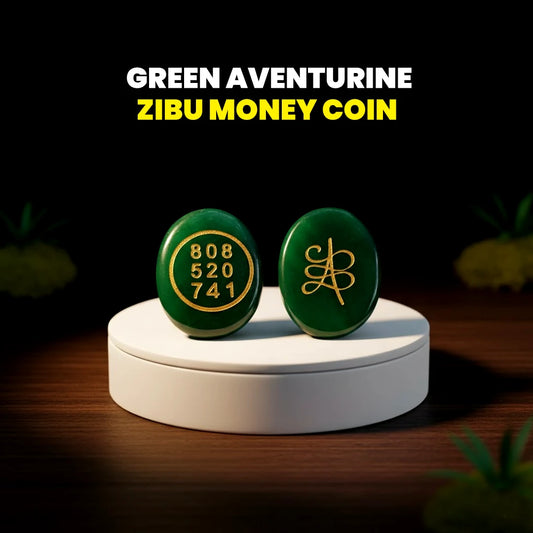 Zibu Money Coin Green Aventurine